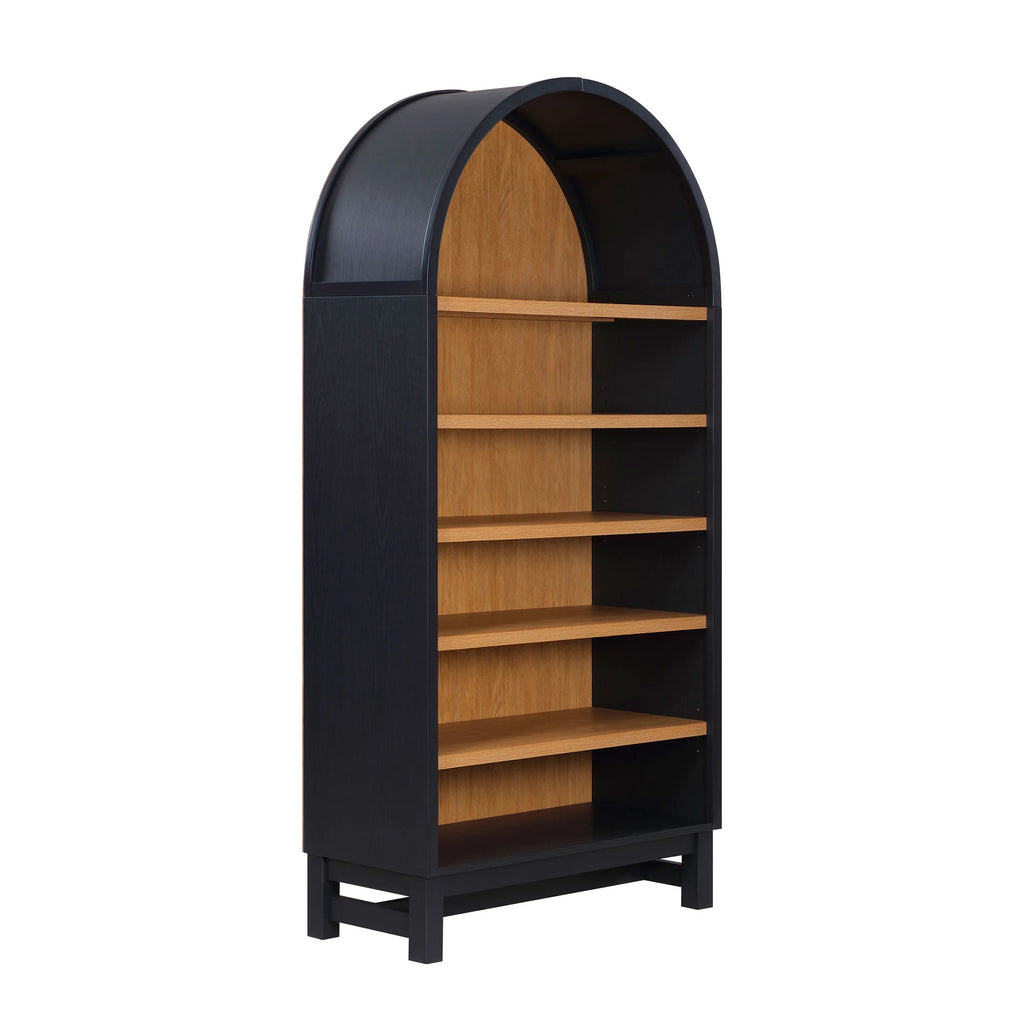 Better Homes & Gardens Juliet Open Arch Bookcase, Rich Black and Light Honey