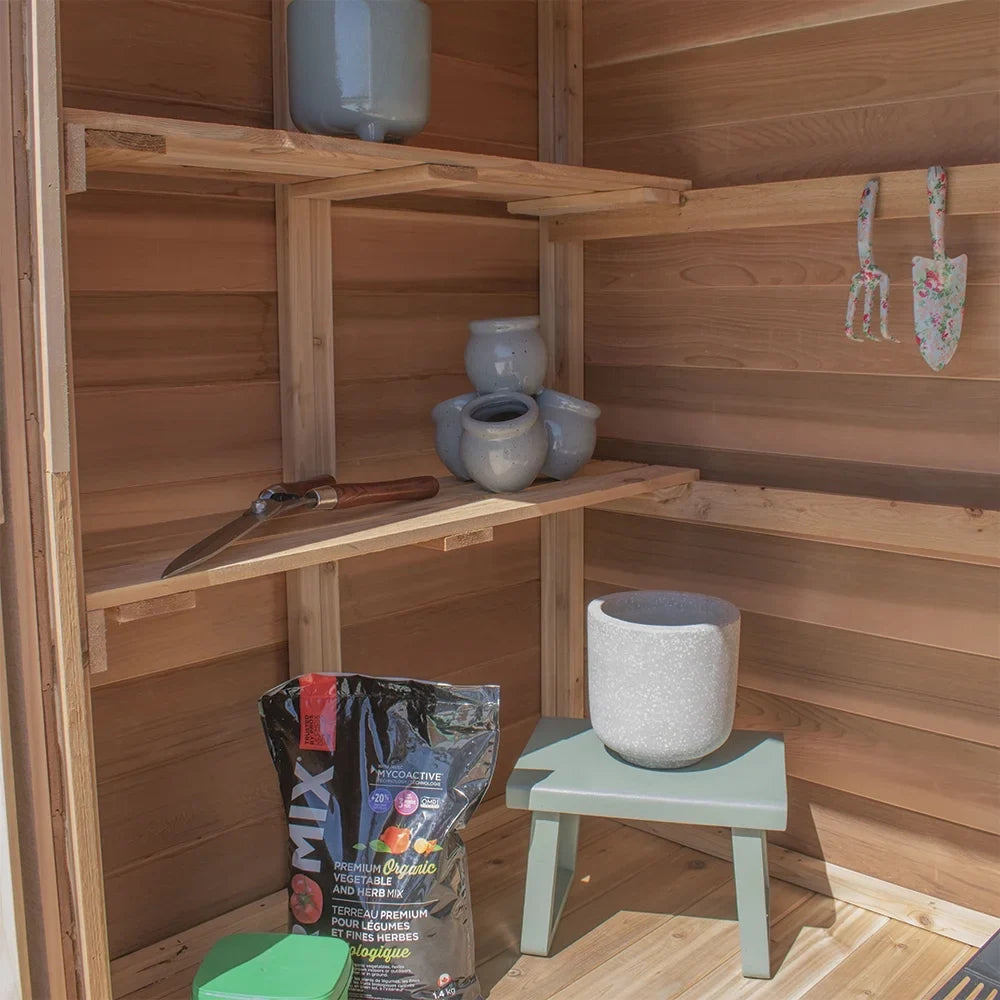 2026 NewOutdoor Living Today 6x4 Western Red Cedar Space Master Shed Double Door with Cedar Roof