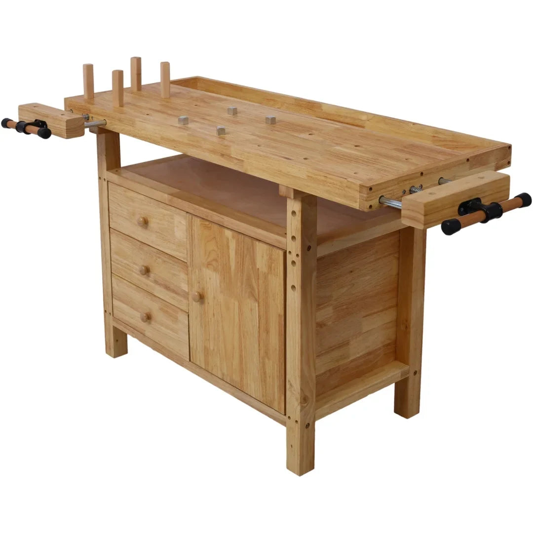 2026 NewWorkbench, Work Bench, Versatile and Functional Wooden Workstation, Work Table for Garage Workshop and Home, 55"L*24.5"W*33"H, Natural