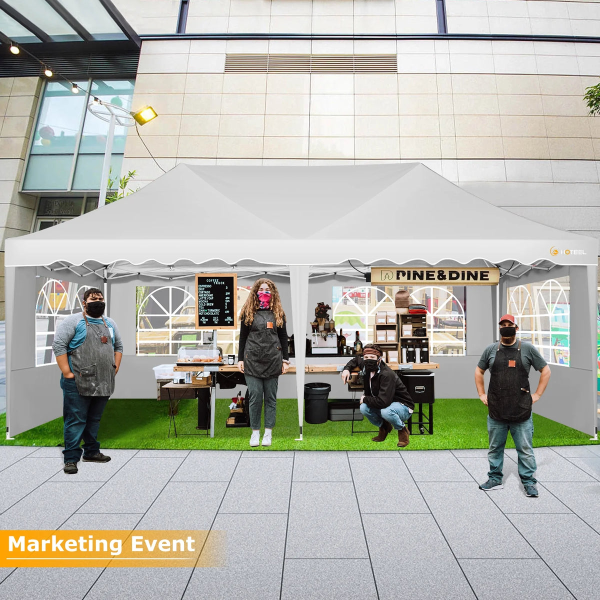 COBIZI 10X20 Pop up Canopy Tent with 6 Removable Side Walls Heavy Duty,Waterproof Adjustable Outdoor Event Party tent Parties,Commercial Instant Portable,Weddings,Camping,with Wheeled Bag,Gray