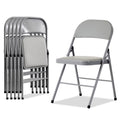2026 New6 Pack Gray Folding Chairs with Padded Seats, Portable Stackable Foldable Chairs for Indoor & Outdoor, Commercial Seat with Metal Frame for Events Office Wedding Party, 330lbs Capacity
