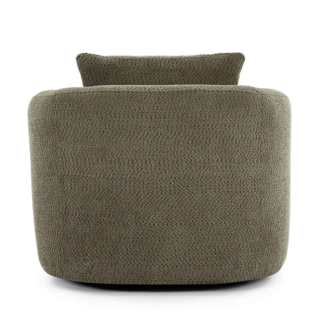 Harper & Bright Designs 360- Swivel Accent Chair, Barrel Chair Swivel Upholstered Sofa Chair with Cushion for Living Room Office, Beige