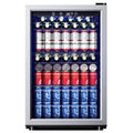 2026 NewEUHOMY 145 Can Beverage Refrigerator and Mine Cooler with Glass Door with Adjustable Shelves