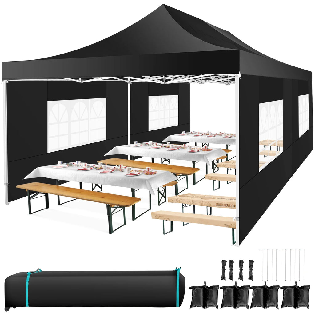 COBIZI 13x26 Heavy Duty Commercial Canopy Tent,Easy Pop Up Party Tent Gazebo,Outdoor Portable Party Canopy,Extra-large Size Space For Outside Wedding Gathering Activities,Waterproof&UPF 50+,White
