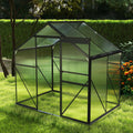 2026 NewAsofer 6' x 4' Greenhouse for Outdoors, Aluminum Walk-in Green Houses shed with Rain Gutter and Roof Vent for Backyard