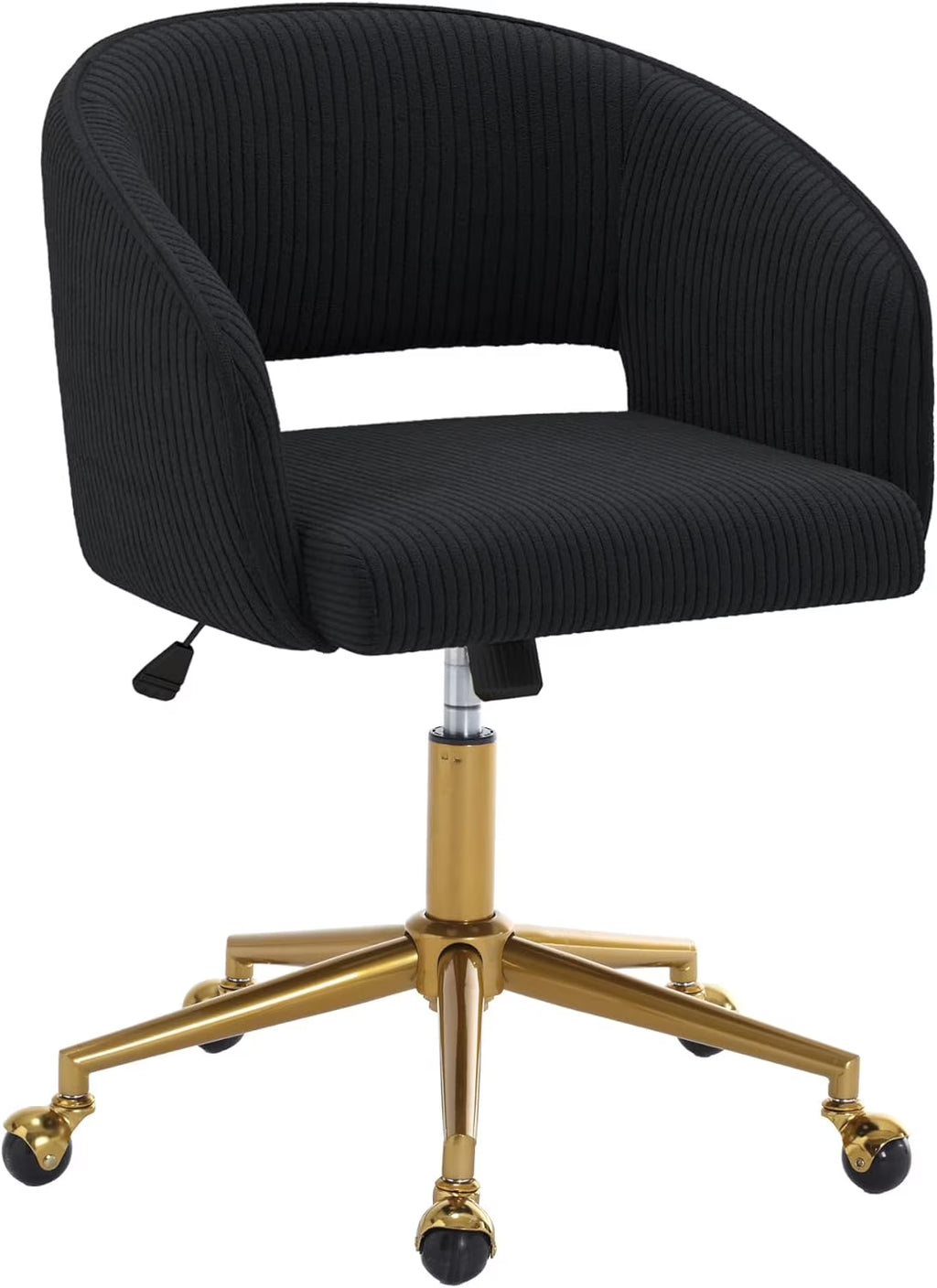 2026 NewHome Office Swivel Desk Chair, Modern Velvet Vanity Chair, Height Adjustable Armchair with Gold Base, Ergonomic Office Chair for Task Study Computer Room, Beige