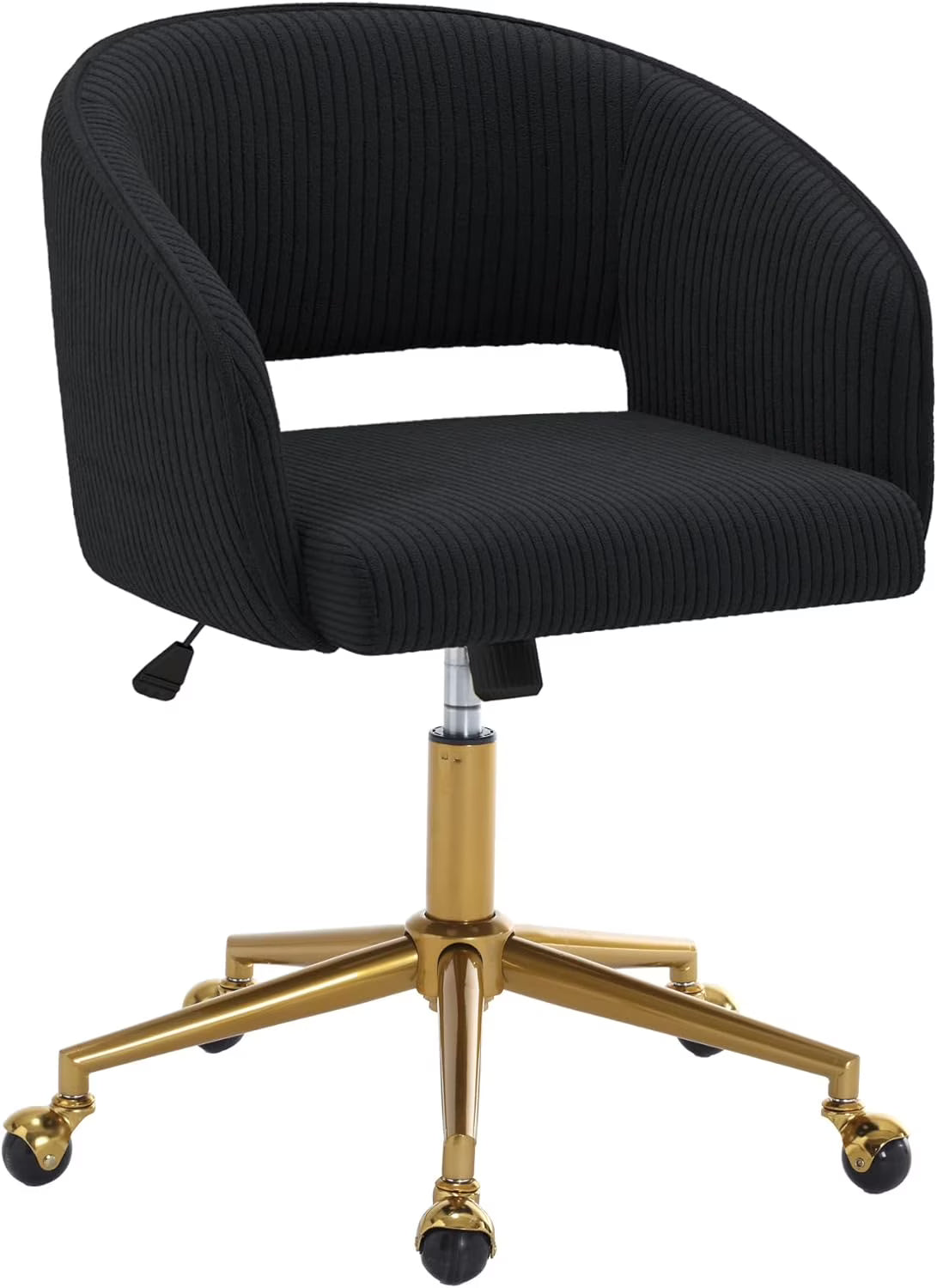 2026 NewHome Office Swivel Desk Chair, Modern Velvet Vanity Chair, Height Adjustable Armchair with Gold Base, Ergonomic Office Chair for Task Study Computer Room, Beige