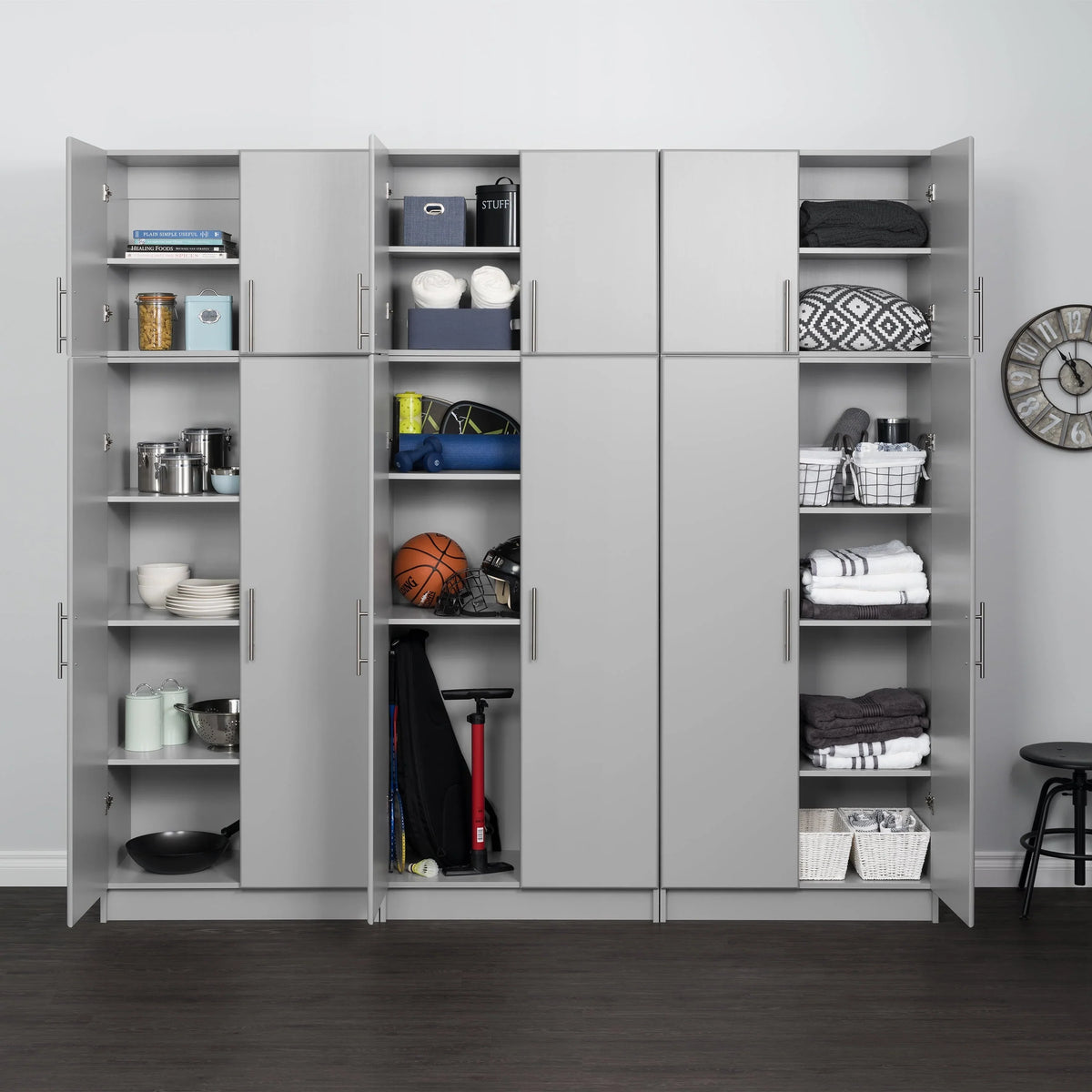 2026 NewPrepac Elite 2 Door Standing Storage Cabinet, Light Gray