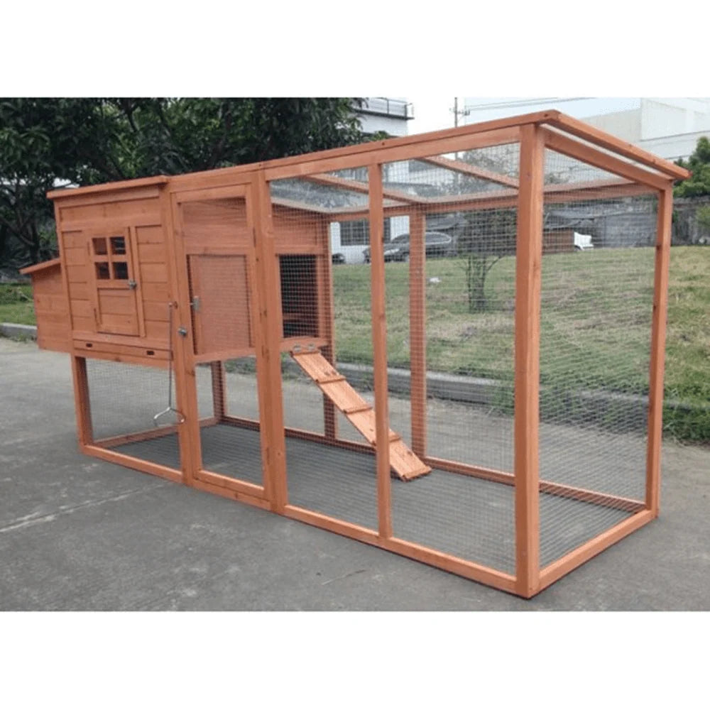 2026 NewChicken Coop Large 95" Deluxe Solid wood Hen Chicken Cage House Coop Huge with Run nesting box