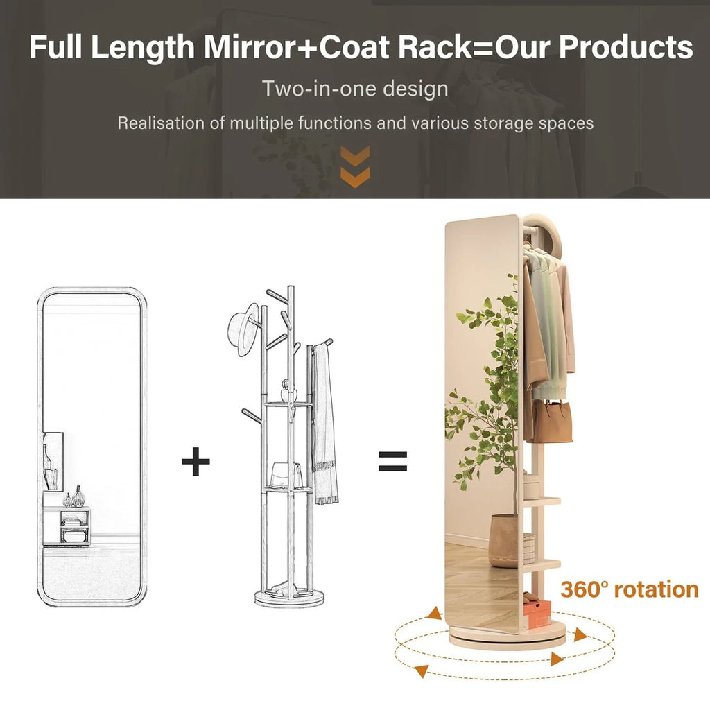 2026 NewFull-Length Mirror on Rubber Wood Frame 65.7 x 17.7 Inches Ideal for Dressing Rooms and Living Spaces for Versatile Use