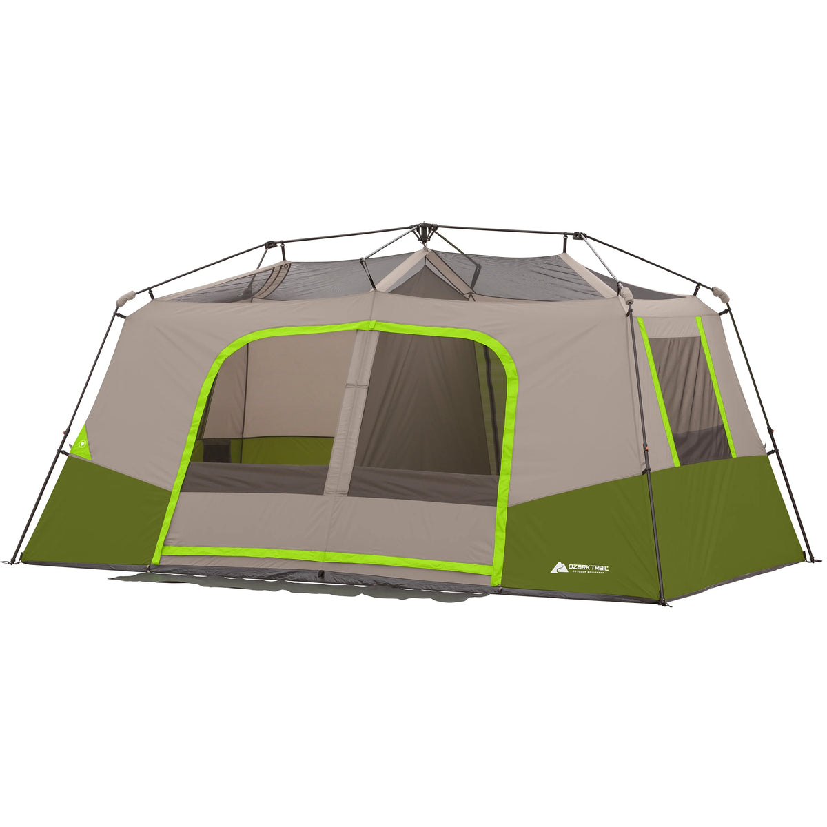Ozark Trail 11-Person Instant Cabin Tent with Private Room -C 3-Room Family Camping Tent with Awning