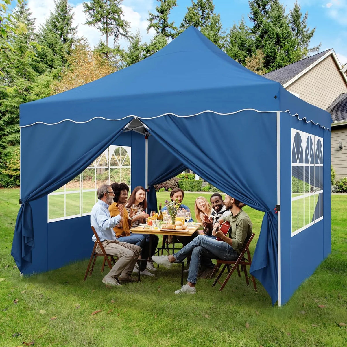 COBIZI 10X20 Pop up Canopy Tent with 6 Removable Side Walls Heavy Duty,Waterproof Adjustable Outdoor Event Party tent Parties,Commercial Instant Portable,Weddings,Camping,with Wheeled Bag,Gray