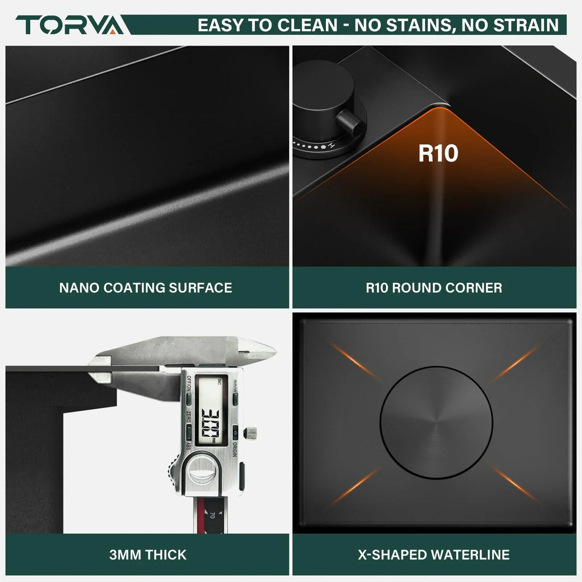 2026 NewTORVA RV Kitchen Sink, 13 x 15 x 7 Inch Undermount Bar Sink 16 Gauge Stainless Steel Single Bowl Sink with Foldable Faucet Cutting Board, Dark Grey