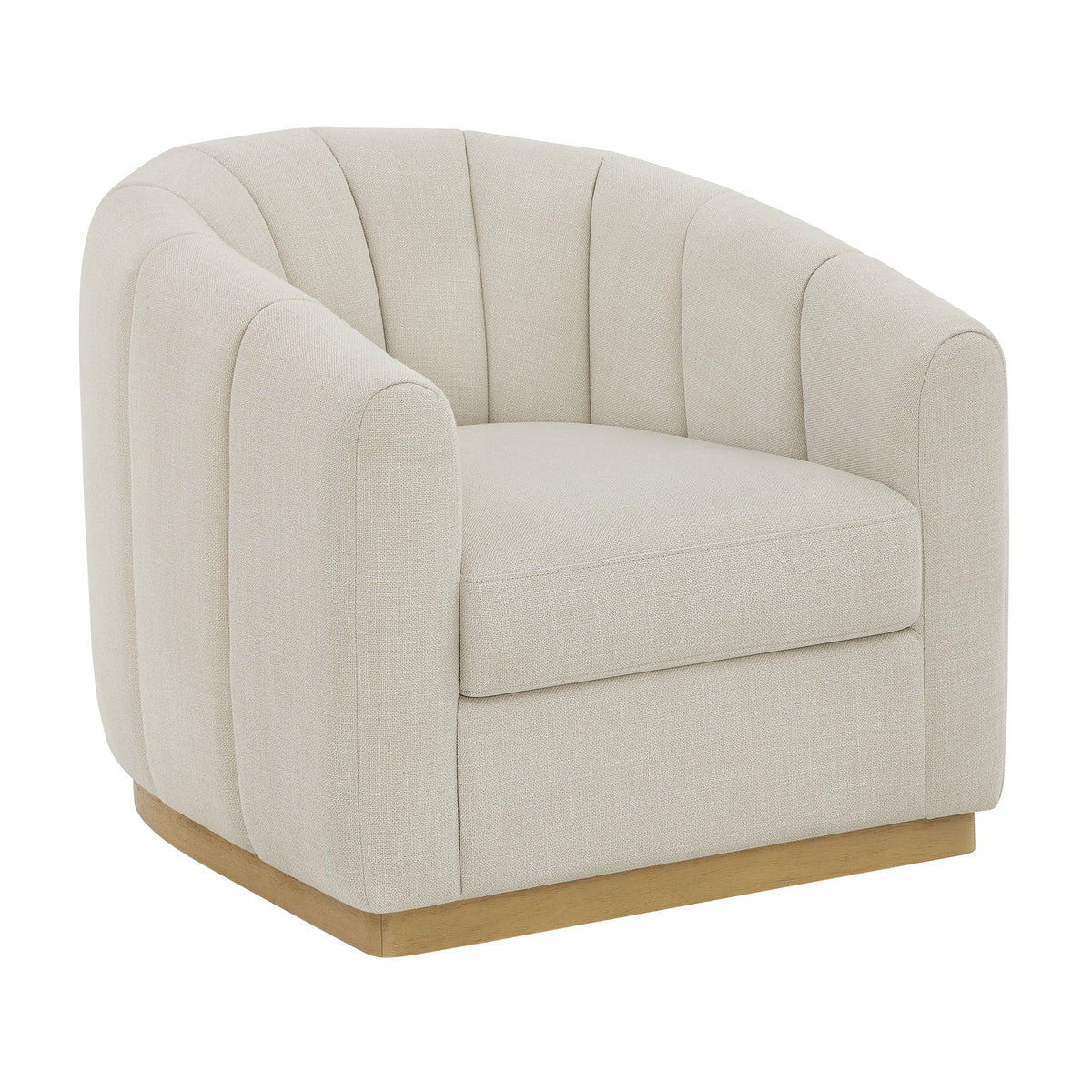 2026 NewBetter Homes & Gardens Lillian Accent Swivel Chair, Cream Linen