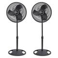 2026 NewLasko 16" Oscillating 3 Speed Adjustable Pedestal Stand Fan, Black (2 Pack)