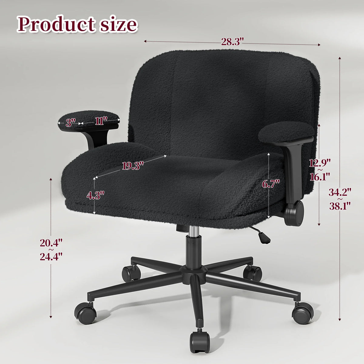 2026 NewRomorgniz Criss Cross Chair with Adjustable Arms & Lumbar Support Office Chair with Reclining Back, Thick Cushion & Wheels for Office, Gaming, Reading, Vanity, Off-White