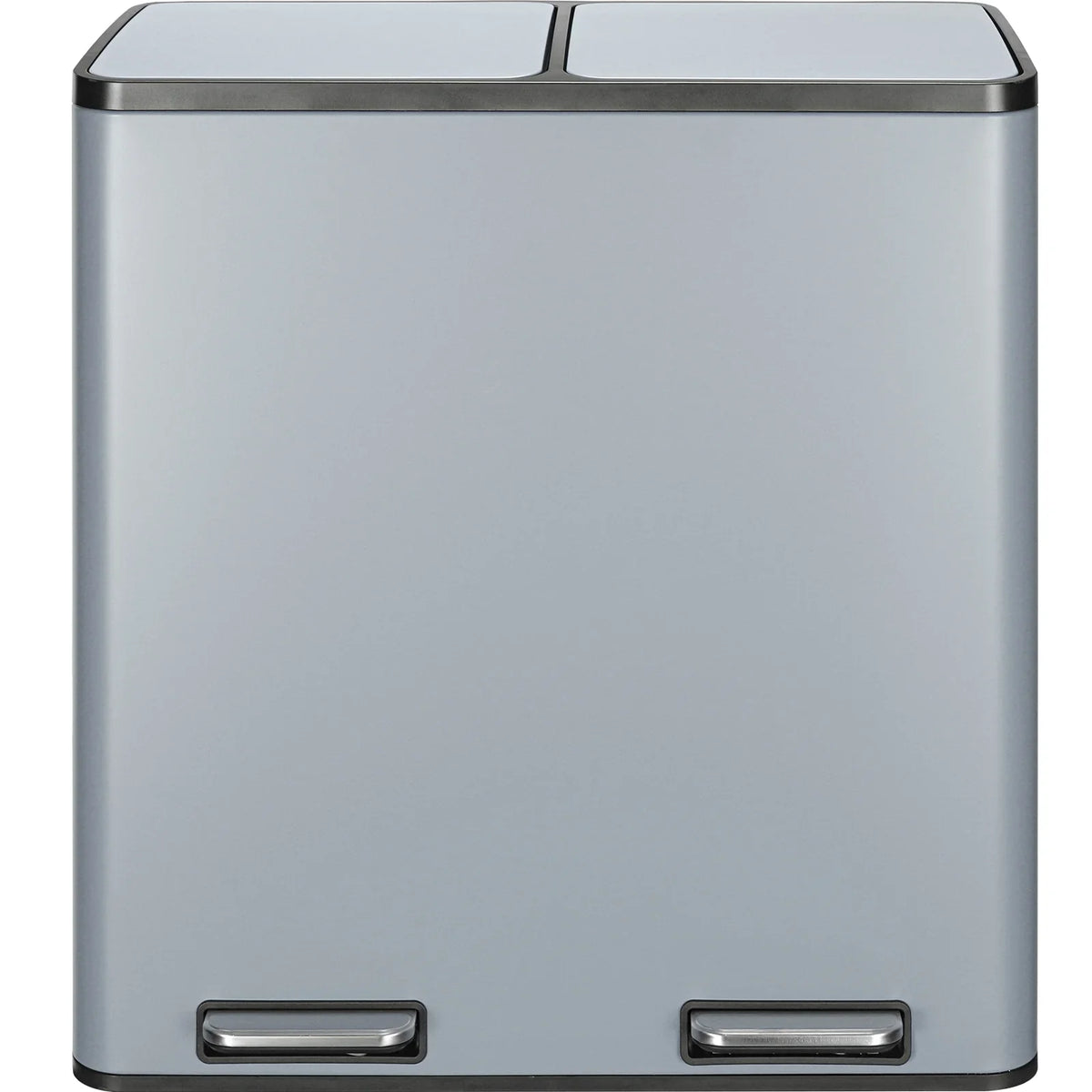 2026 NewLAZY BUDDY Dual Garbage Can, Stainless Steel 16 Gallon Step Kitchen Trash Can with Soft-Close Lid, Double Compartment Garbage Recycling Bin
