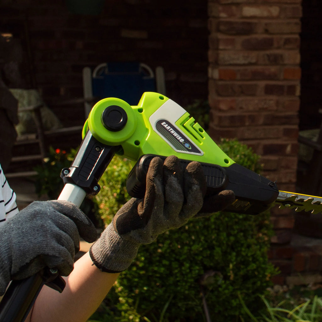 2026 NewEarthwise LPHT12022 20" Cordless Electric 20 Volt Pole Hedge Trimmer (2Ah Battery and Charger Include)