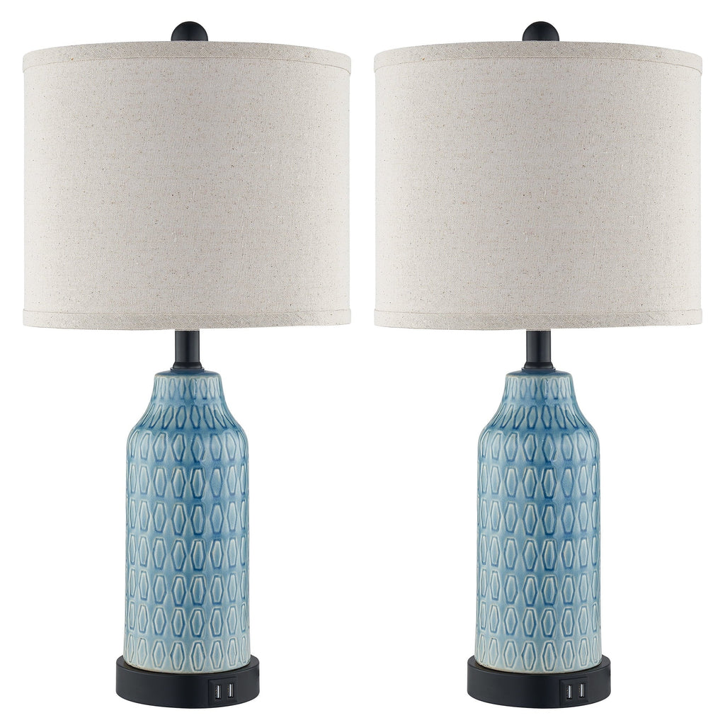 2026 NewCinkeda Table Lamp Set of 2 for Living Room Bedroom with USB Ports AC Outlet 3 Way Dimmable Touch Nightlight Farmhouse White Floral Nightstand Bedside Lamps