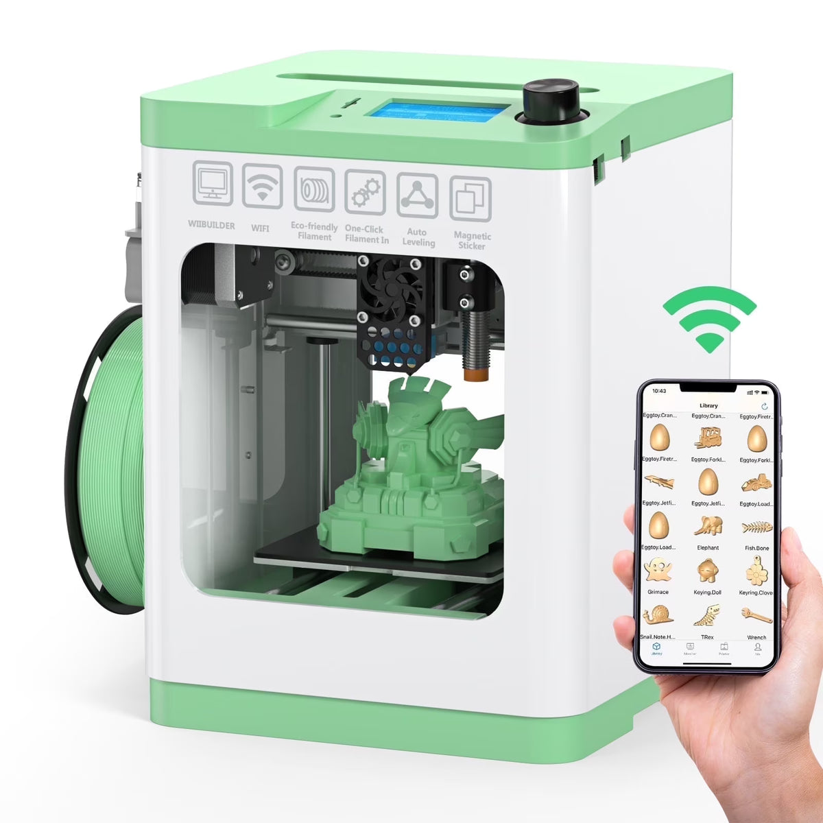 2026 NewTina2S 3D Printers with Wifi Control, Fully Assembled and Auto Leveling, Heated Plateform and LED Light, Priting Area 3.9x4.2x3.9 inches