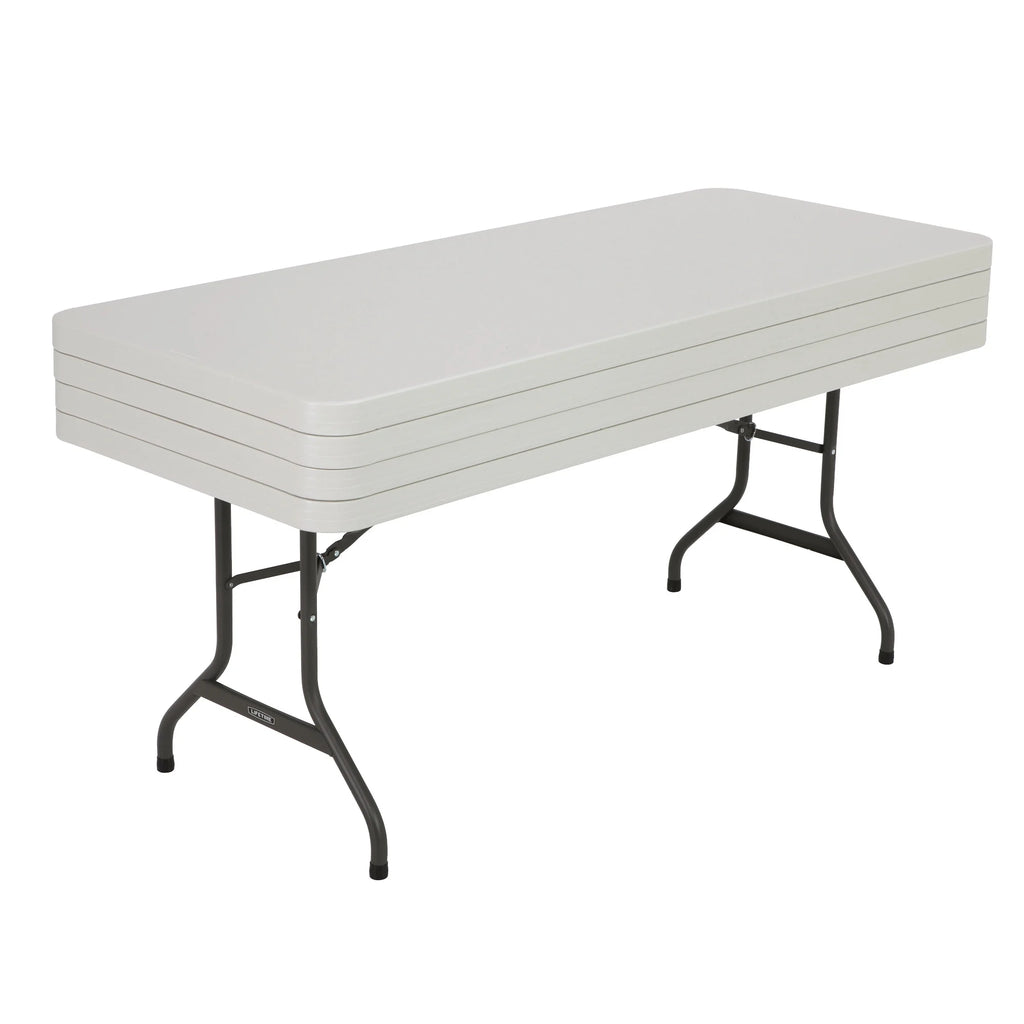 Lifetime 6 ft. Commercial Plastic Folding Banquet Tables 4 Pack (White Granite)