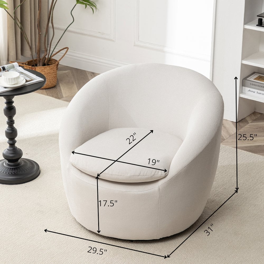 2026 NewRoundhill Furniture Winnie Modern Barrel Chair, 360" Swivel