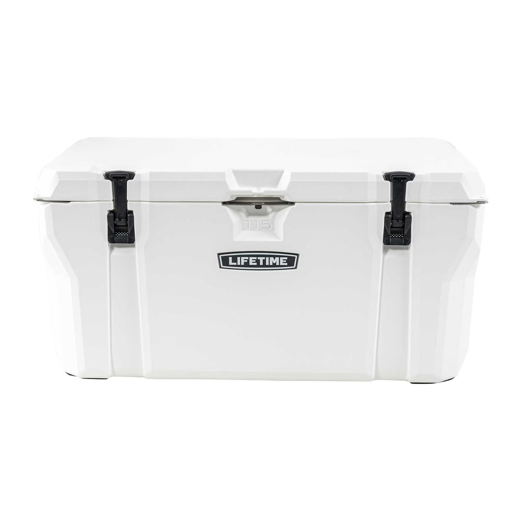 Lifetime 65 qt Bear-Resistant Camping Cooler, Premium High Performance, Ice Retention, Hard Cooler, 75 Can Capacity, Arctic White (91108)