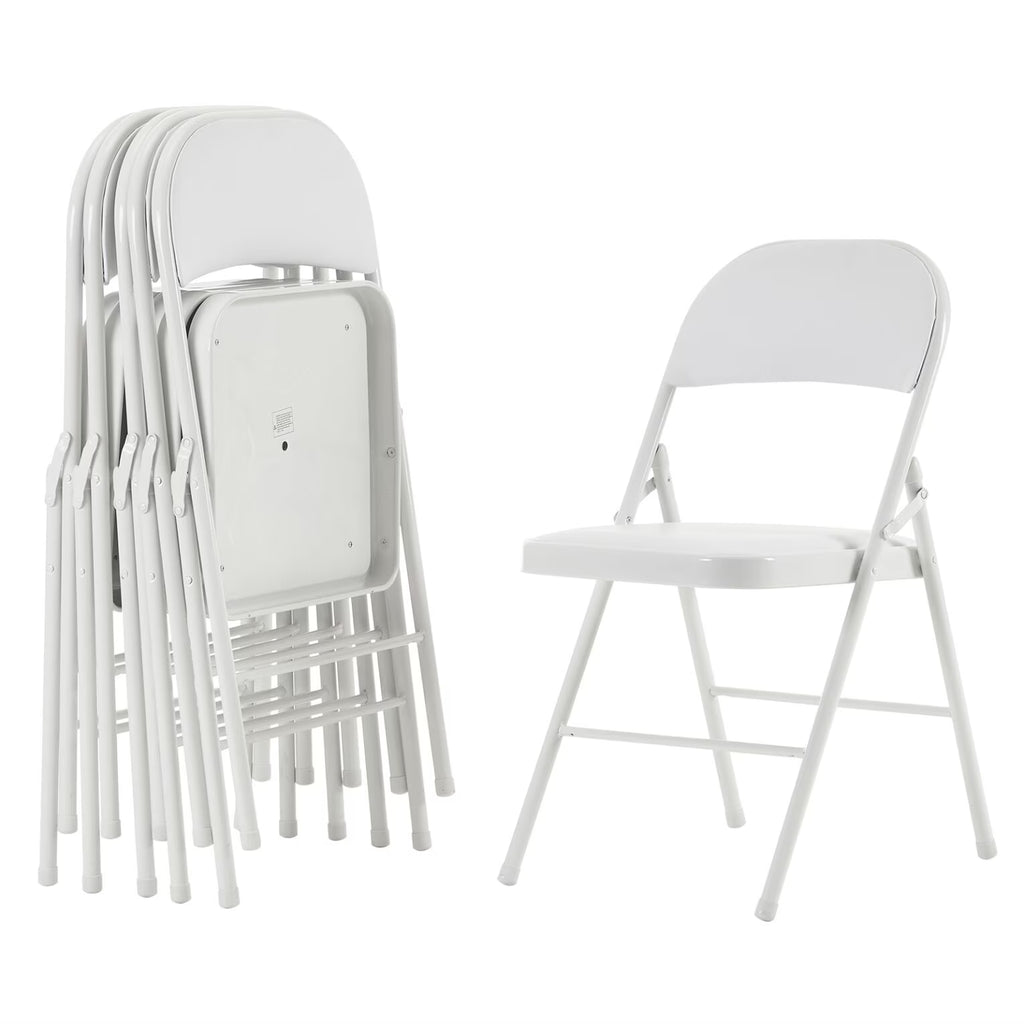 2026 New6 Pack Gray Folding Chairs with Padded Seats, Portable Stackable Foldable Chairs for Indoor & Outdoor, Commercial Seat with Metal Frame for Events Office Wedding Party, 330lbs Capacity