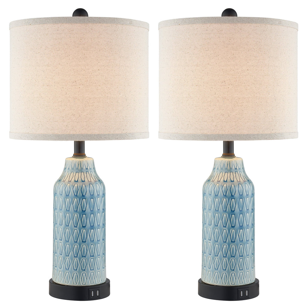 2026 NewCinkeda Table Lamp Set of 2 for Living Room Bedroom with USB Ports AC Outlet 3 Way Dimmable Touch Nightlight Farmhouse White Floral Nightstand Bedside Lamps