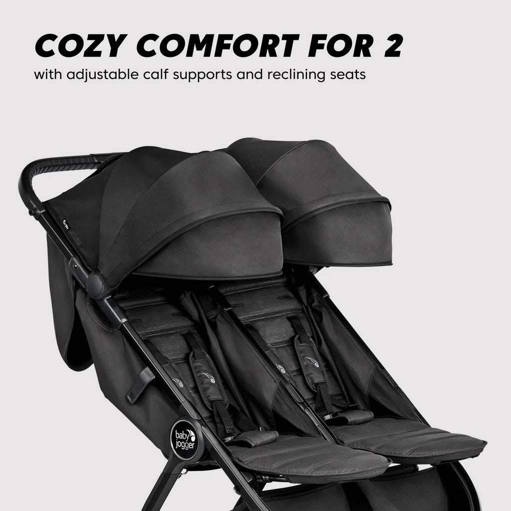 2026 NewBaby Jogger City Tour 2 Double Stroller. Pitch Black