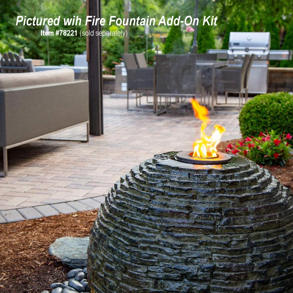 2026 NewAquascape 78288 Fiber-resin Stacked Slate Sphere Fountain, Multicolor