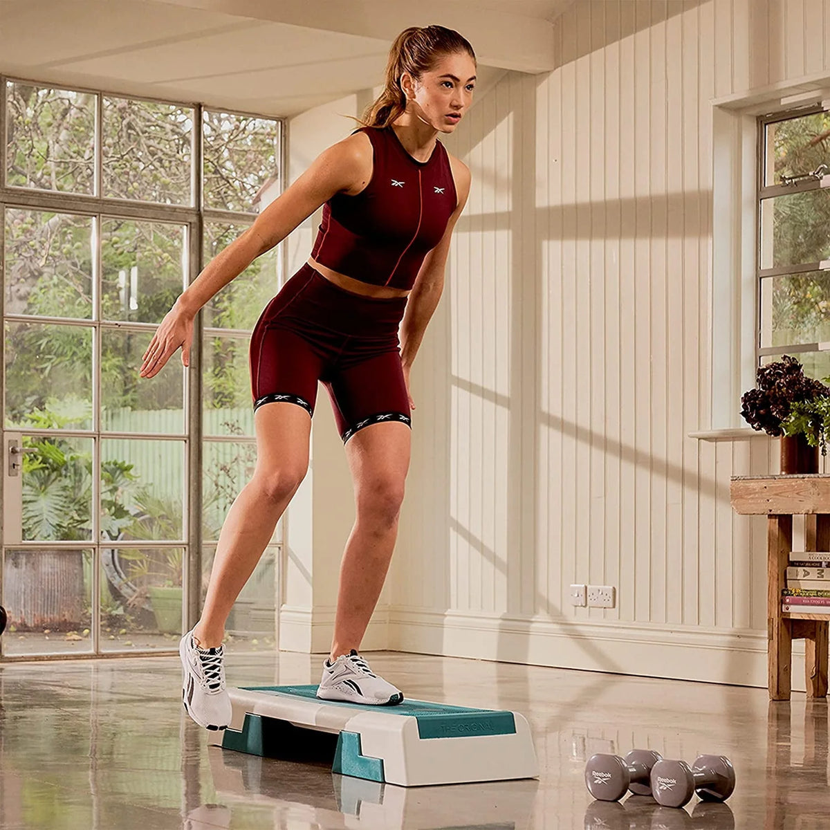Reebok Fitness Multipurpose Aerobic Strength Training Workout Step, Teal