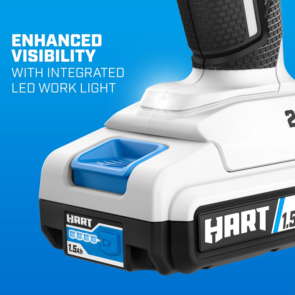 HART 20-Volt 1/2-inch Cordless Drill/Driver Kit, (1) 1.5Ah Lithium-Ion Battery, Gen 2