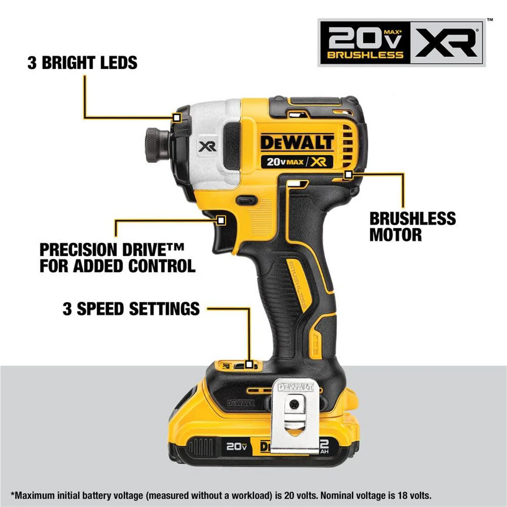 DEWALT 20V MAX Brushless Cordless Drill & Impact Driver Combo Kit with 2 Batteries & Charger -C DCK248D2