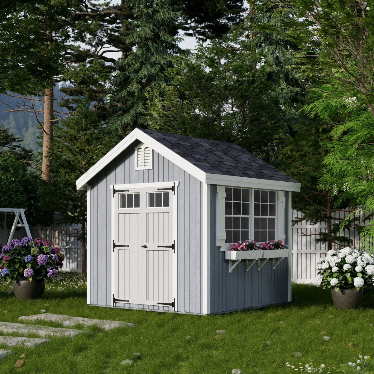 2026 NewLittle Cottage Co. 8x8 Colonial Williamsburg Shed with Operable Windows, Outdoor Wood Storage Do-It-Yourself Precut Kit