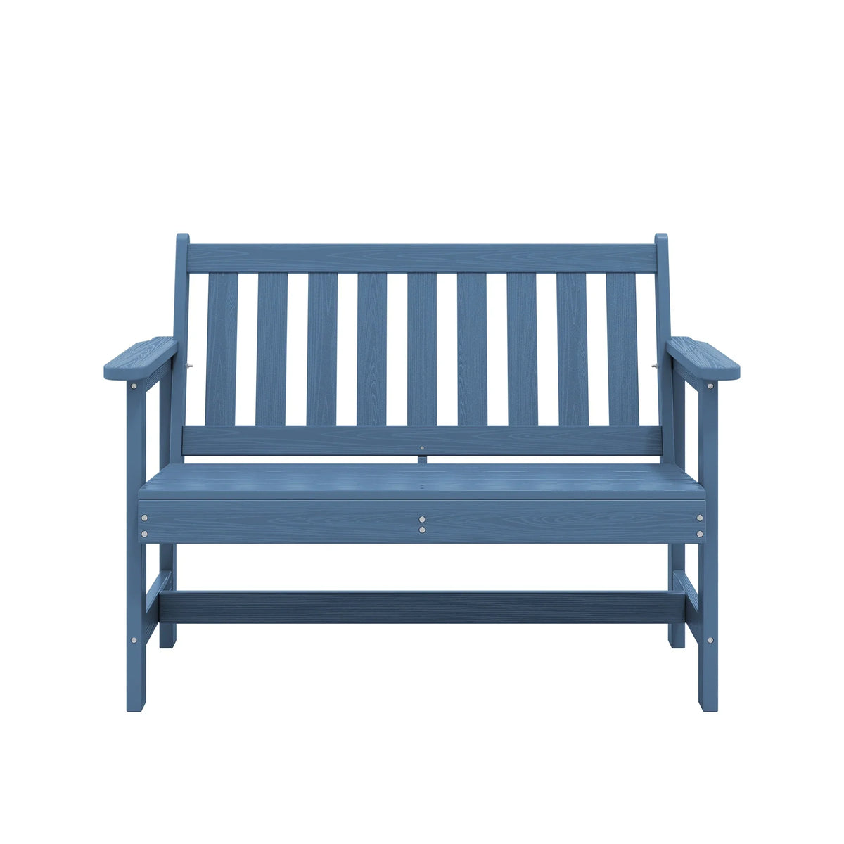 2026 NewSERWALL Outdoor Bench for 2-Person, Weather-Resistant HDPE with Aluminum Reinforcement, Supports 660 lbs, Comfortable Seating for Patio, Garden, and Porch, Black