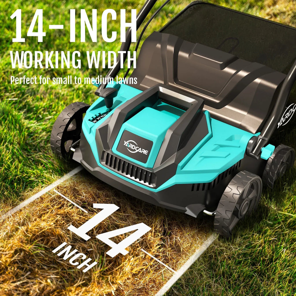 2026 New2-in-1 Scarifier and Dethatcher – Deep Soil Revitalization with High-Torque Motor, Adjustable Depth Control, Dual Safety Switch & Removable 10.5-Gallon Thatch Bag