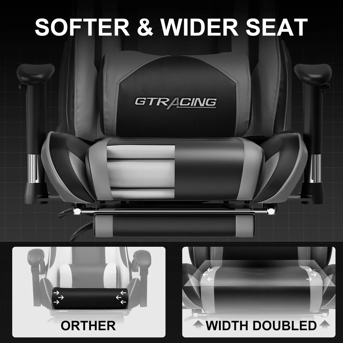 2026 NewGTRACING Gaming Chair, Ergonomic Office Desk Chair with Lumbar Support, PU Leather, Footrest & Adjustable Headrest, Red