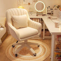 2026 NewHome Office Chair Computer Chair with Mid-Back Upholstered Modern Tufted Computer Task Chair Swivel Height Adjustable Velvet Accent Chair."White"
