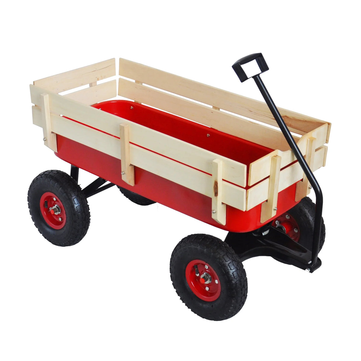 Collapsible Folding Wagon, Push Pull Foldable Beach Wagon Cart with All-Terrain Wheels, Heavy Duty Utility Grocery Wagon for Outdoor Camping Garden Sport Shopping,Pink