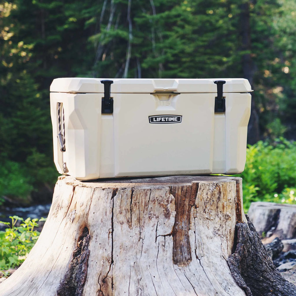 Lifetime 65 qt Bear-Resistant Camping Cooler, Premium High Performance, Ice Retention, Hard Cooler, 75 Can Capacity, Arctic White (91108)