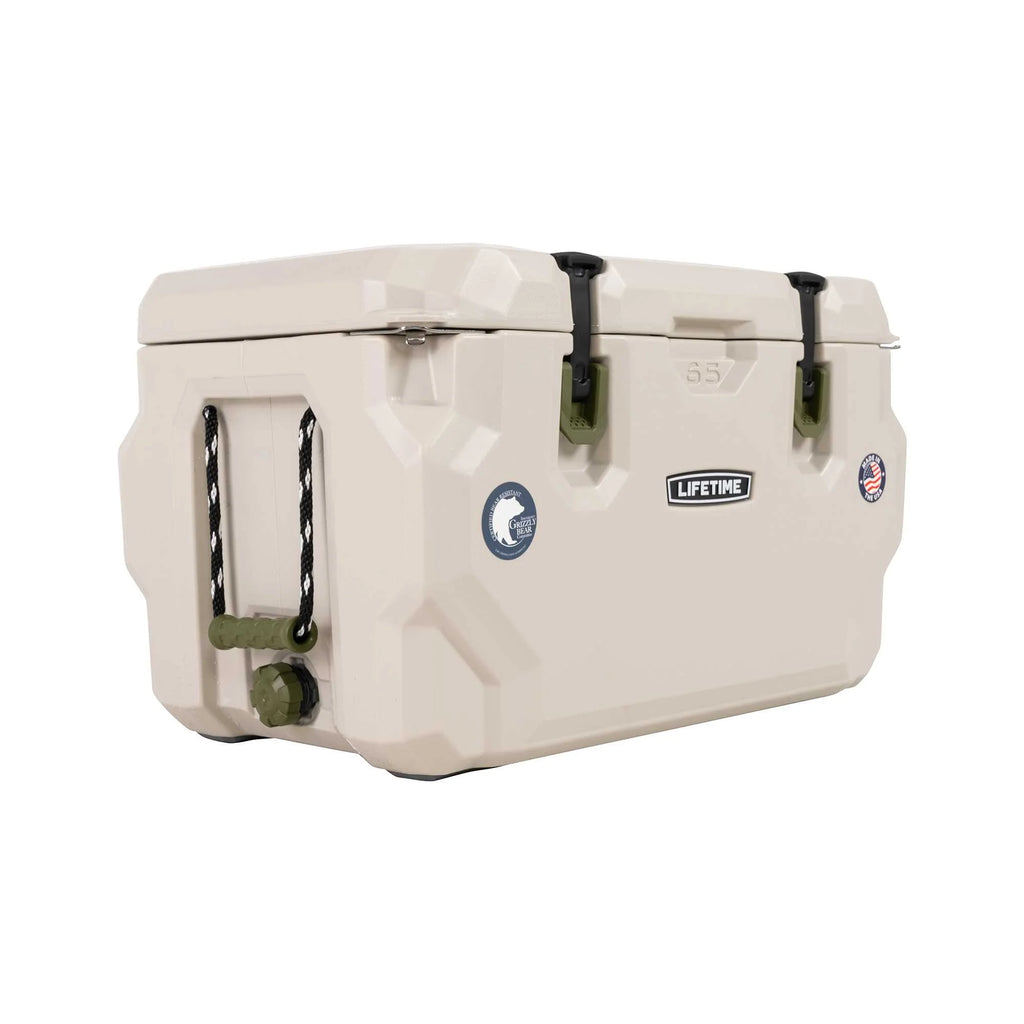 Lifetime 65 qt Bear-Resistant Camping Cooler, Premium High Performance, Ice Retention, Hard Cooler, 75 Can Capacity, Arctic White (90997)