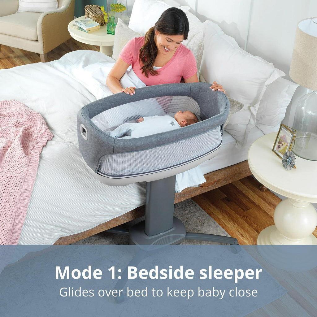 2026 NewChicco Close to You 3-in-1 Portable Bedside Bassinet and Changing Table - Heather Grey (Grey). New
