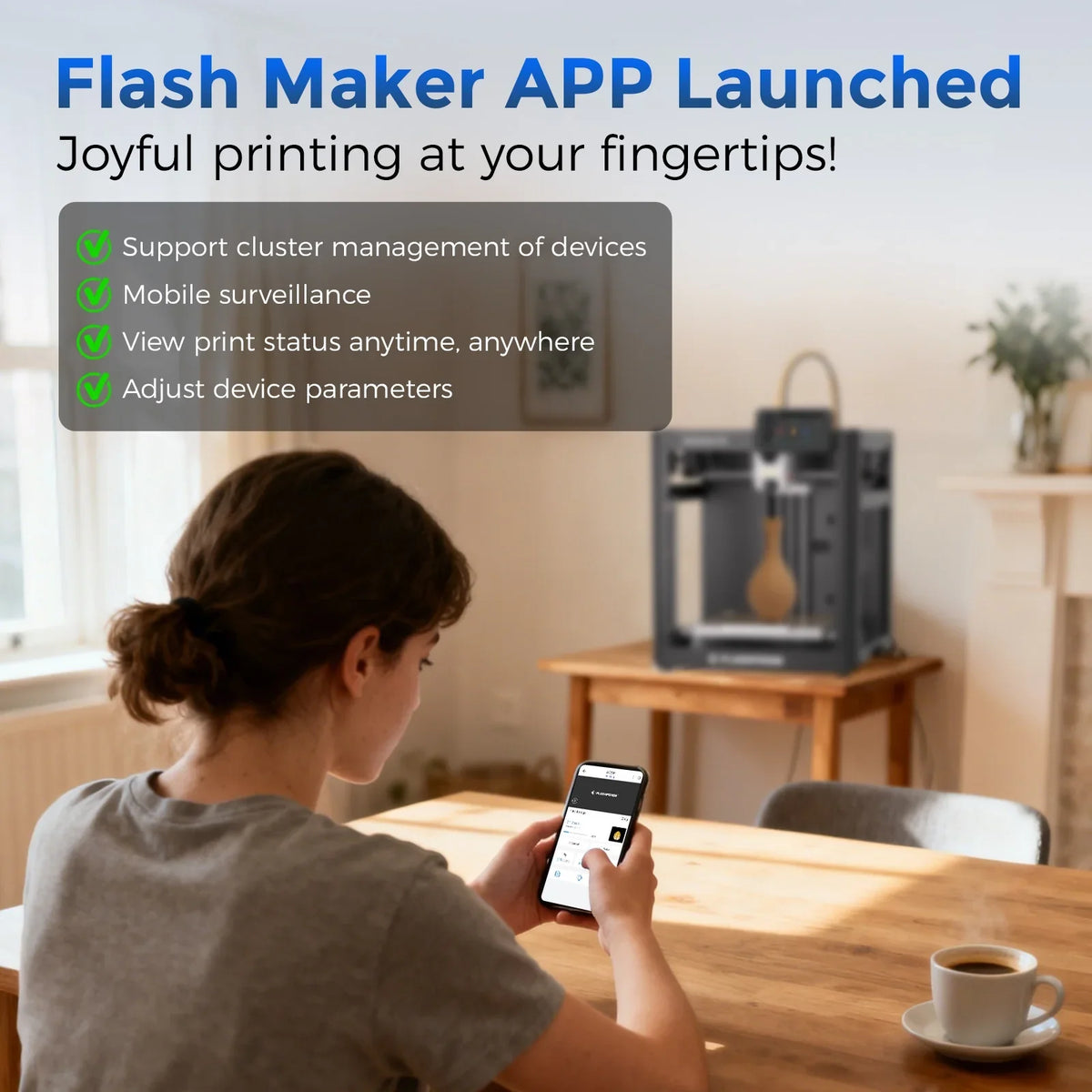 2026 NewFlashforge Adventurer 5M 3D Printer, Fully Auto Leveling & 600mm/s High Speed Printing, Black