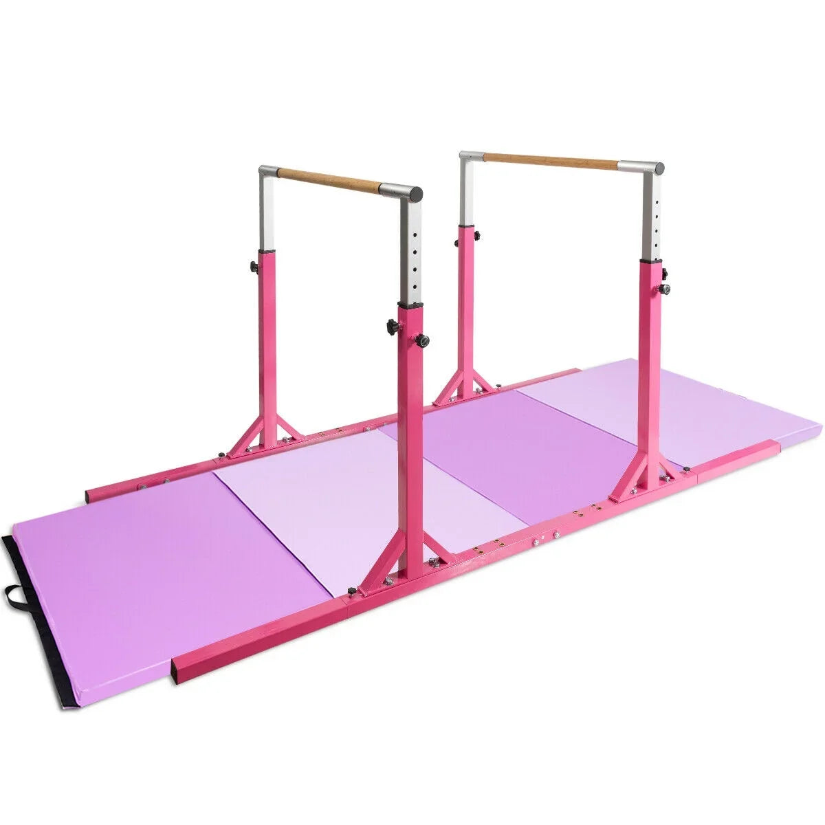2026 NewCostway Kids Gymnastics Parallel Bars Double Horizontal Bars Adjustable Width Height