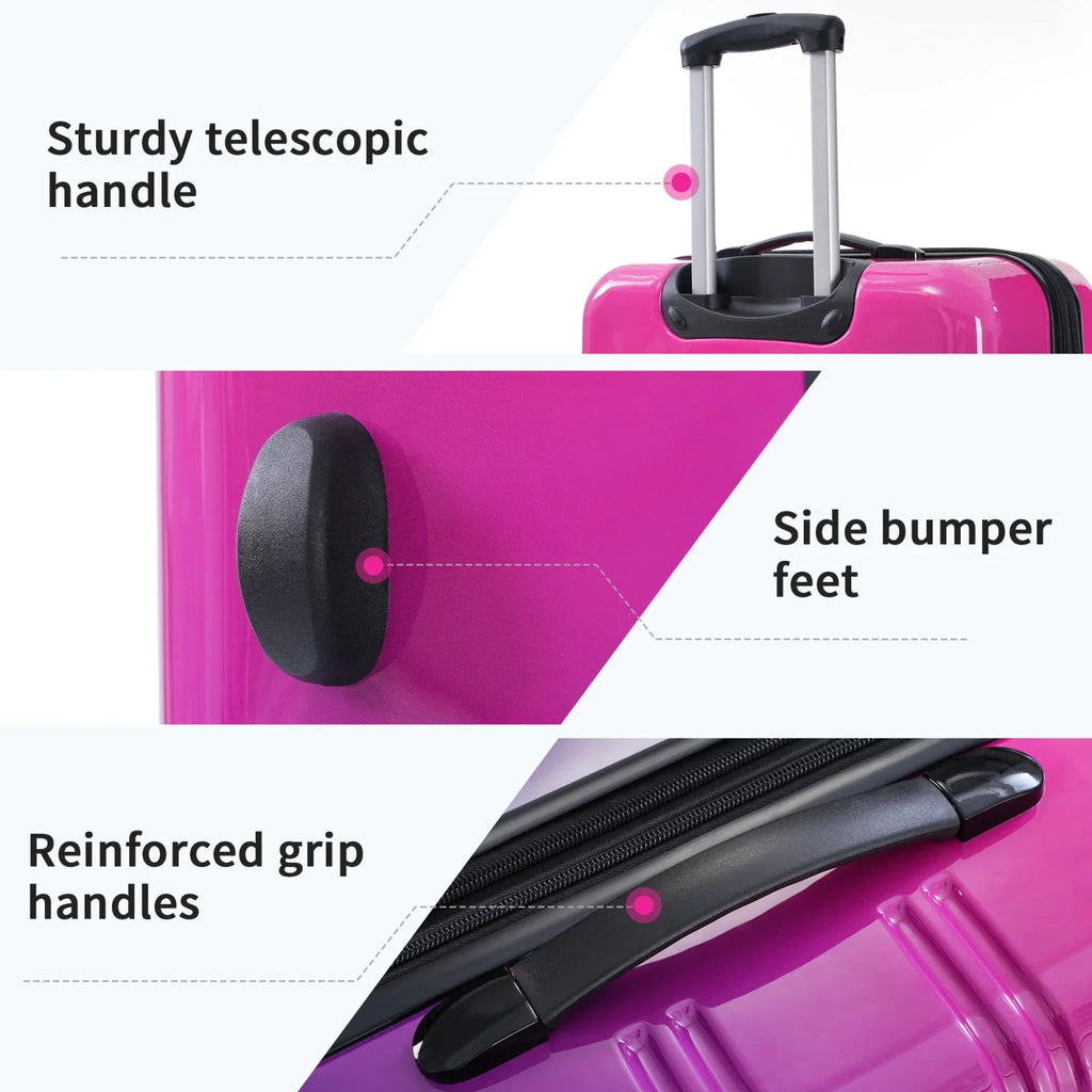 2026 New3 Piece Luggage Sets, Hard Shell Suitcase 20/24/28 Inches with TSA Lock and Spinner Wheels, Expandable Lightweight Travel Luggage for Men Women, Multicolor purple