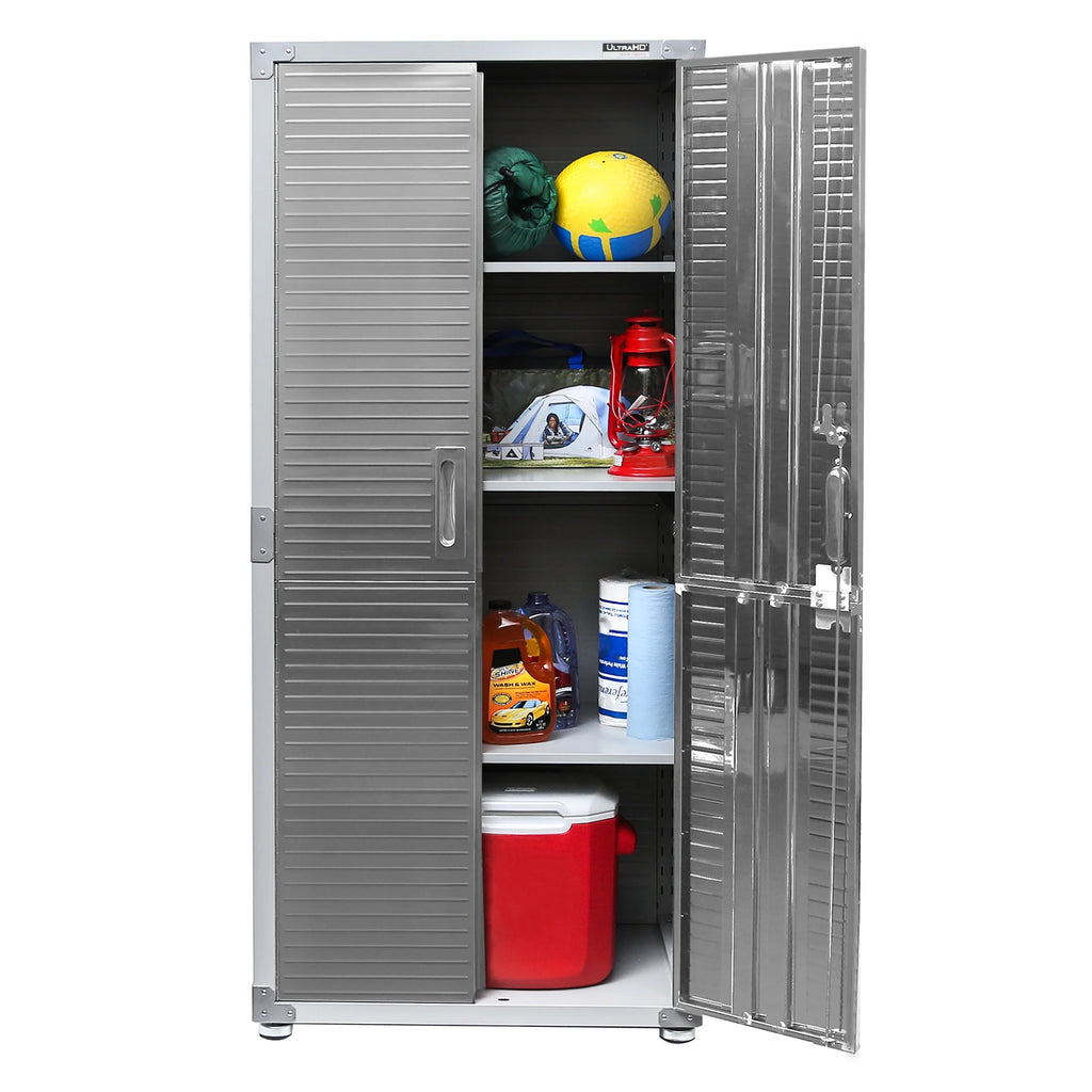 Seville Classics UltraHD Steel Body Lockable Storage Cabinet Organizer Locker Shelving Unit, Graphite, 30" W x 18" D x 72" H