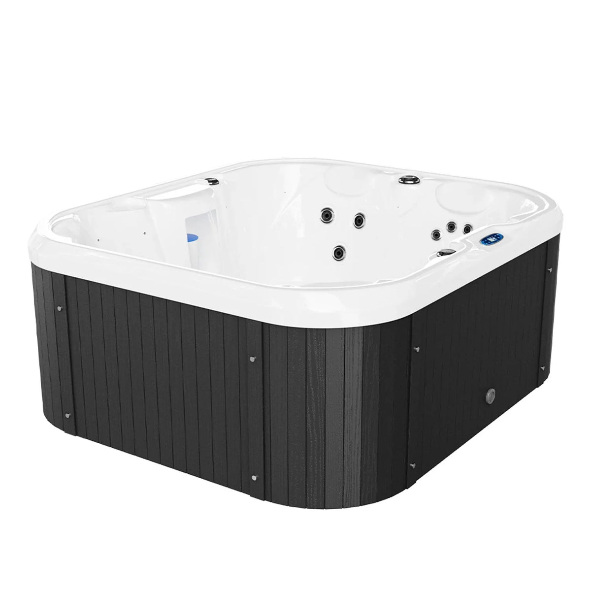 2026 NewPatiowell 2 Person Home Spa Hot Tub for Outdoor, with 41pcs Massage Jets, LED lighting, Built-In Water Purification System, 900L, Black