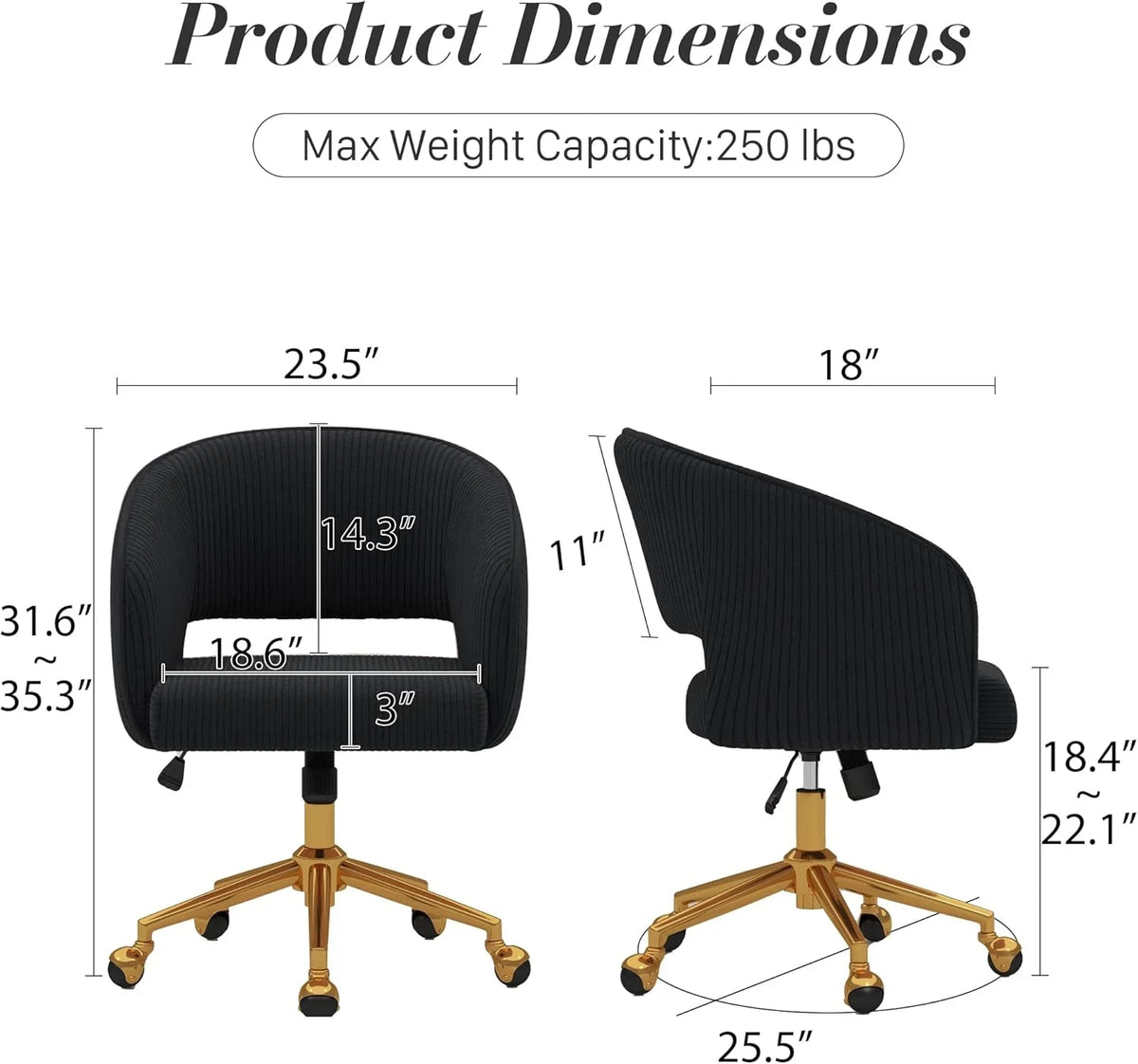 2026 NewHome Office Swivel Desk Chair, Modern Velvet Vanity Chair, Height Adjustable Armchair with Gold Base, Ergonomic Office Chair for Task Study Computer Room, Beige