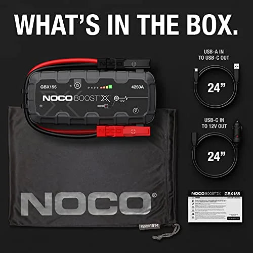 2026 NewNOCO Boost X GBX155: 4250A 12V UltraSafe Portable Lithium Jump Starter